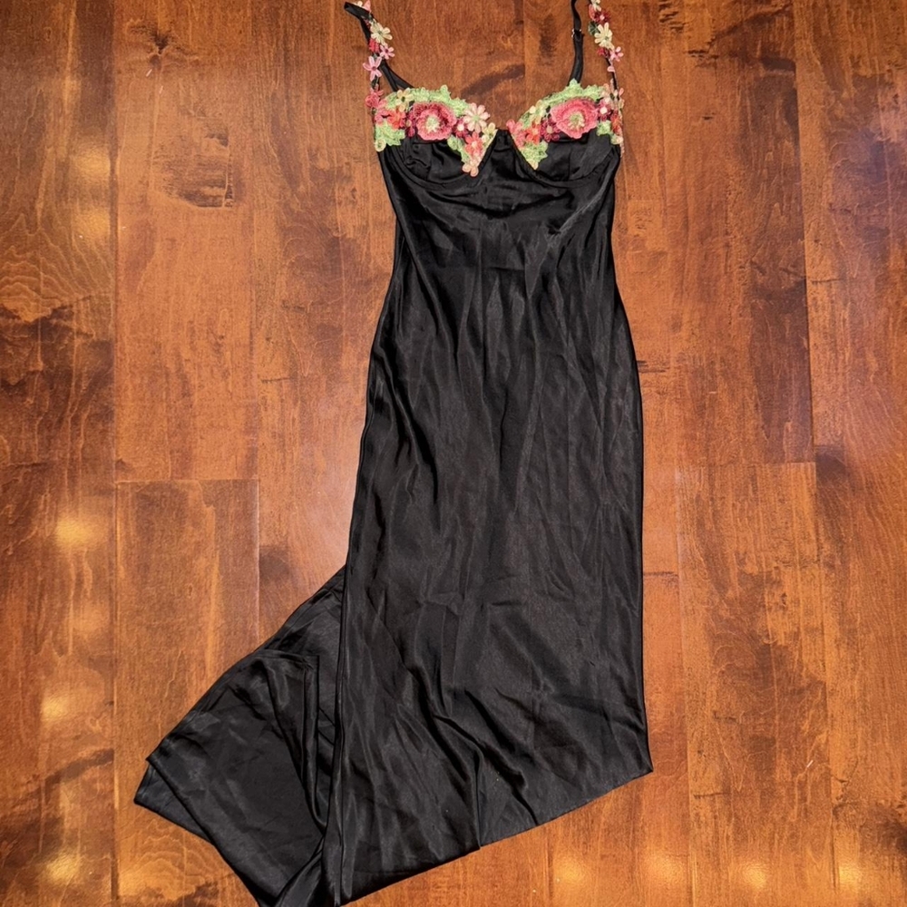 SO Black Chemise with Pink Floral Accents